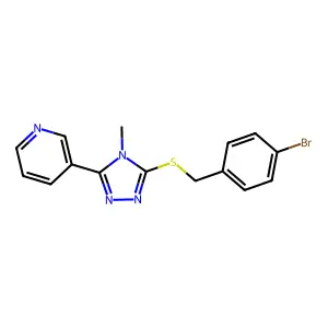 3-[(4-Bromophenyl)methylthio]-4-methyl-5-(3-pyridyl)-1,2,4-triazole structure
