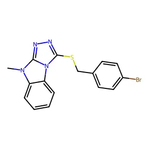 3-[(4-bromobenzyl)sulfanyl]-9-methyl-9H-[1,2,4]triazolo[4,3-a]benzimidazole structure