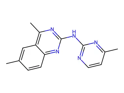 4,6-dimethyl-N-(4-methylpyrimidin-2-yl)quinazolin-2-amine structure