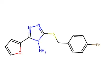 5-[(4-Bromophenyl)methylthio]-3-(2-furyl)-1,2,4-triazole-4-ylamine structure