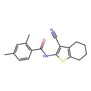 N-(3-cyano-4,5,6,7-tetrahydro-1-benzothiophen-2-yl)-2,4-dimethylbenzamide structure