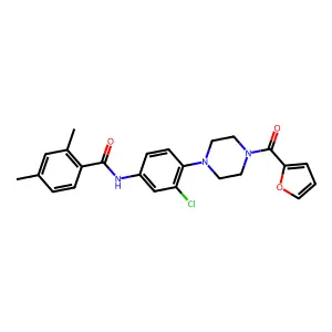 N-[3-chloro-4-[4-(furan-2-carbonyl)piperazin-1-yl]phenyl]-2,4-dimethylbenzamide structure