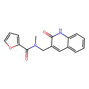 N-methyl-N-[(2-oxo-1H-quinolin-3-yl)methyl]furan-2-carboxamide structure