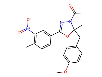 1-[2-(4-methoxybenzyl)-2-methyl-5-(4-methyl-3-nitrophenyl)-1,3,4-oxadiazol-3(2H)-yl]ethanone structure