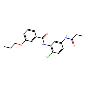 N-[2-chloro-5-(propanoylamino)phenyl]-3-propoxybenzamide structure