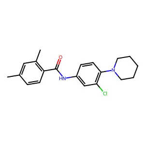 N-(3-chloro-4-piperidin-1-ylphenyl)-2,4-dimethylbenzamide structure