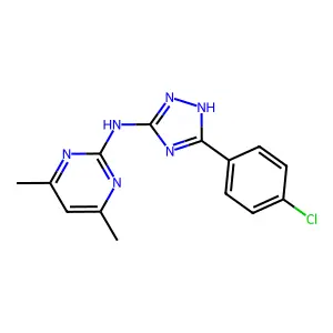 N-[5-(4-chlorophenyl)-1H-1,2,4-triazol-3-yl]-4,6-dimethylpyrimidin-2-amine structure