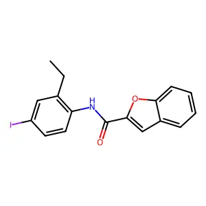 N-(2-ethyl-4-iodophenyl)-1-benzofuran-2-carboxamide structure