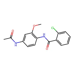 N-(4-acetamido-2-methoxyphenyl)-2-chlorobenzamide structure