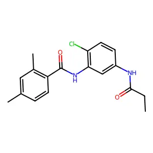 N-[2-chloro-5-(propanoylamino)phenyl]-2,4-dimethylbenzamide structure