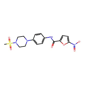 N-[4-(4-methylsulfonylpiperazin-1-yl)phenyl]-5-nitrofuran-2-carboxamide structure
