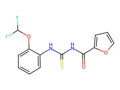 N-[2-(difluoromethoxy)phenyl]-N'-(2-furoyl)thiourea structure