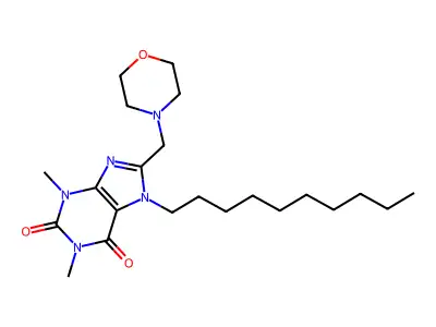 7-Decyl-1,3-dimethyl-8-(morpholin-4-ylmethyl)purine-2,6-dione structure