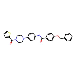 4-phenylmethoxy-N-[4-[4-(thiophene-2-carbonyl)piperazin-1-yl]phenyl]benzamide structure