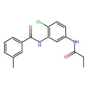 N-[2-chloro-5-(propanoylamino)phenyl]-3-methylbenzamide structure