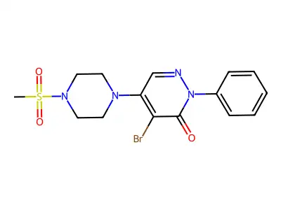 4-Bromo-5-(4-methylsulfonylpiperazin-1-yl)-2-phenylpyridazin-3-one structure
