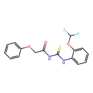 N-[[2-(difluoromethoxy)phenyl]carbamothioyl]-2-phenoxyacetamide structure