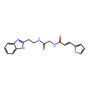 (E)-N-[2-[2-(1H-benzimidazol-2-yl)ethylamino]-2-oxoethyl]-3-(furan-2-yl)prop-2-enamide structure