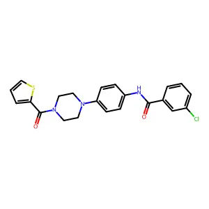 3-chloro-N-[4-[4-(thiophene-2-carbonyl)piperazin-1-yl]phenyl]benzamide structure