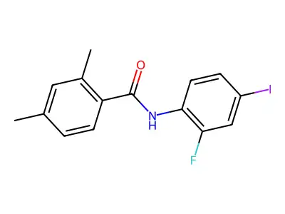 N-(2-fluoro-4-iodophenyl)-2,4-dimethylbenzamide structure