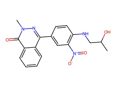 4-{4-[(2-hydroxypropyl)amino]-3-nitrophenyl}-2-methylphthalazin-1(2H)-one structure