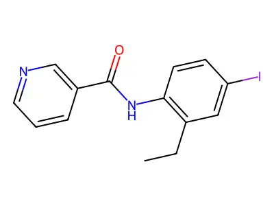 N-(2-ethyl-4-iodophenyl)pyridine-3-carboxamide structure