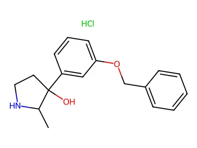 3-Pyrrolidinol, 3-(m-benzyloxyphenyl)-2-methyl-, hydrochloride structure