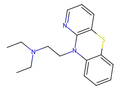 10H-Pyrido(3,2-b)(1,4)benzothiazine, 10-(2-(diethylamino)ethyl)- structure