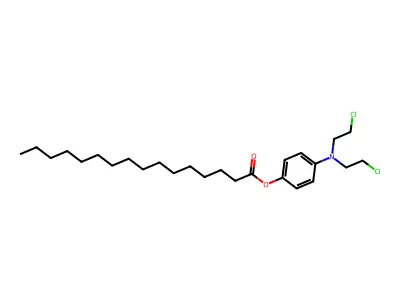 Hexadecanoic acid, 4-(bis(2-chloroethyl)amino)phenyl ester structure