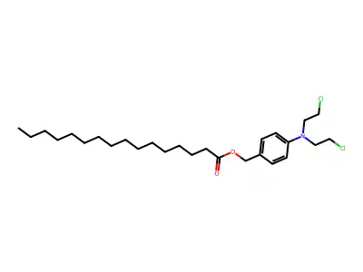 Hexadecanoic acid, (4-(bis(2-chloroethyl)amino)phenyl)methyl ester structure