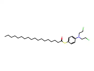 Octadecanethioic acid, S-(4-(bis(2-chloroethyl)amino)phenyl) ester structure