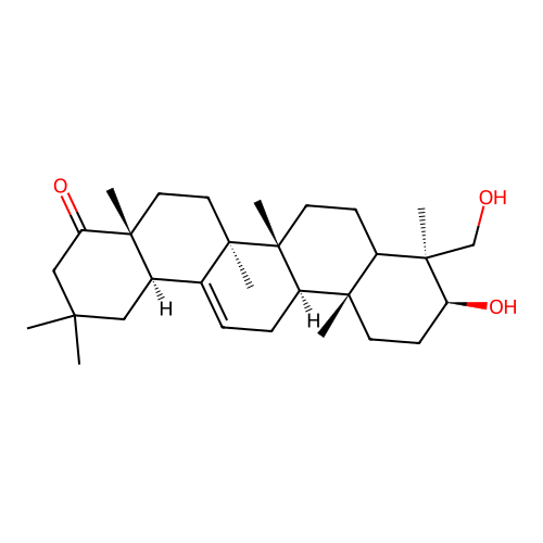 3,23-Dihydroxyolean-12-en-22-one structure