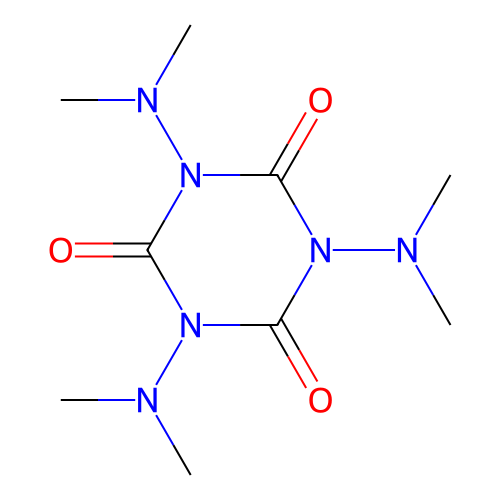 1,3,5-Tris(dimethylamino)-1,3,5-hexahydrotriazine-2,4,6-trione structure