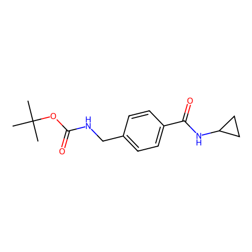 1,1-Dimethylethyl ({4-[(cyclopropylamino)carbonyl]phenyl}methyl)carbamate structure