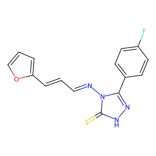 5-(4-F-PH)-4-((3-(2-Furyl)-2-propenylidene)amino)-4H-1,2,4-triazole-3-thiol structure