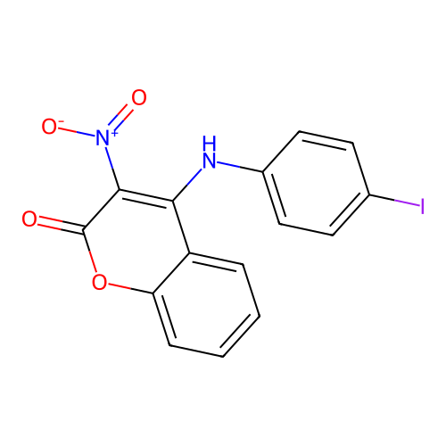 4-[(4-iodophenyl)amino]-3-nitro-2H-chromen-2-one structure