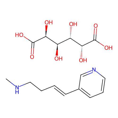 (E)-N-methyl-4-pyridin-3-yl-but-3-en-1-amine; (2S,3R,4S,5R)-2,3,4,5-tetrahydroxyhexanedioic Acid structure