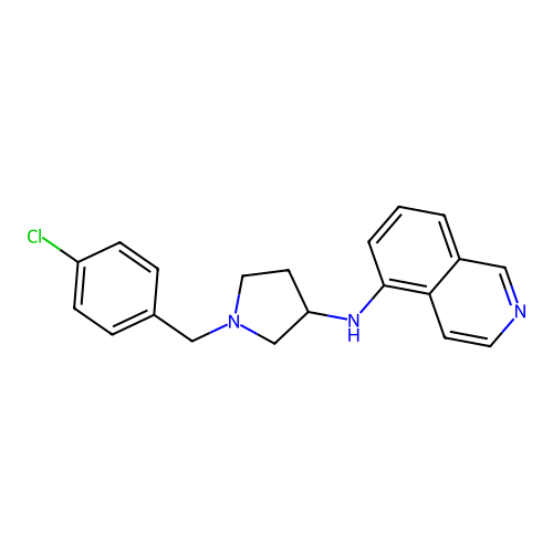 N-(1-(4-chlorobenzyl)pyrrolidin-3-yl)isoquinolin-5-amine structure