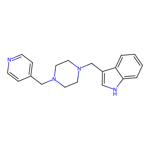 3-{[4-(pyridin-4-ylmethyl)piperazin-1-yl]methyl}-1H-indole structure