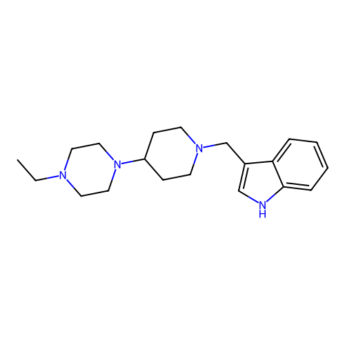 3-[[4-(4-ethylpiperazin-1-yl)piperidin-1-yl]methyl]-1H-indole structure