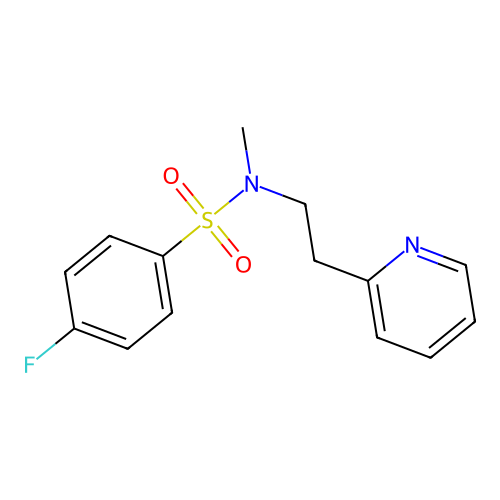 4-fluoro-N-methyl-N-(2-pyridin-2-ylethyl)benzenesulfonamide structure