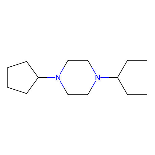 1-Cyclopentyl-4-(pentan-3-yl)piperazine structure