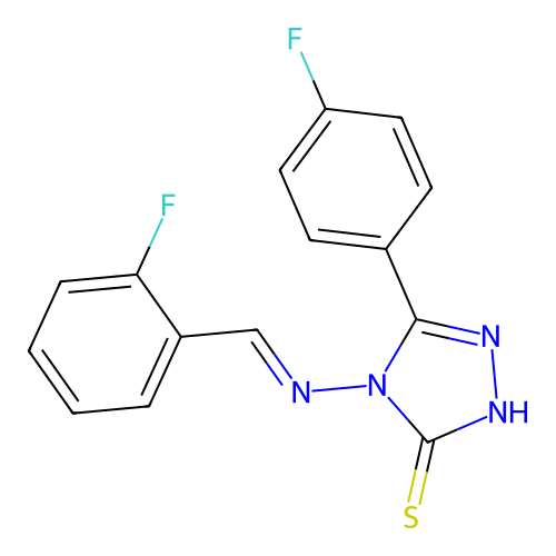 4-((2-Fluorobenzylidene)amino)-5-(4-fluorophenyl)-4H-1,2,4-triazole-3-thiol structure