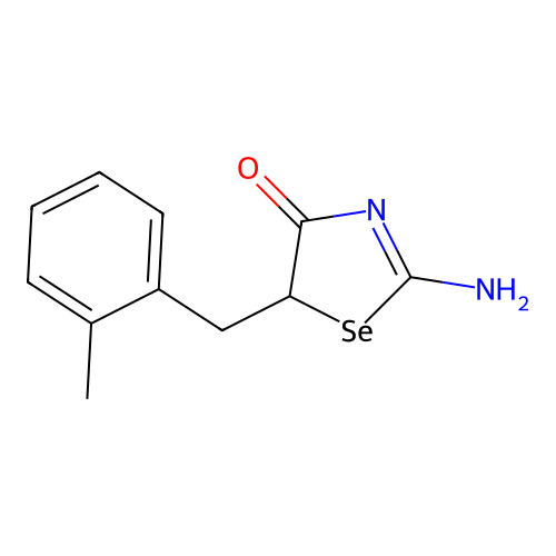 2-Imino-5-(2-methylbenzyl)-1,3-selenazolidin-4-one structure