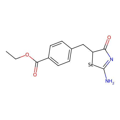 Ethyl 4-((2-imino-4-oxo-1,3-selenazolidin-5-yl)methyl)benzoate structure