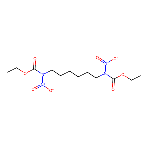 Diethyl hexane-1,6-diylbis(nitrocarbamate) structure