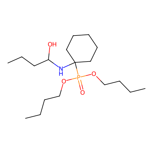 Dibutyl (1-((1-hydroxybutyl)amino)cyclohexyl)phosphonate structure