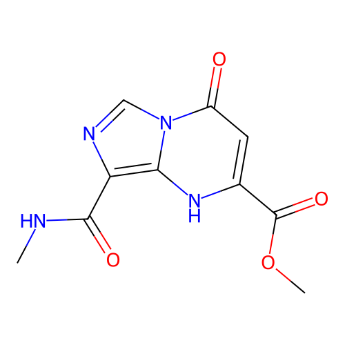 imidazo[1,5-a]pyrimidine-2-carboxylic acid,1,4-dihydro-8-[(methylamino)carbonyl]-4-oxo-,methyl ester structure