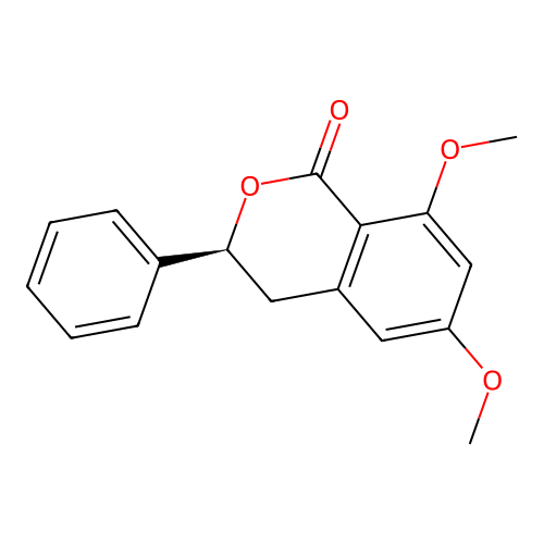 (3S)-6,8-dimethoxy-3-phenyl-3,4-dihydroisochromen-1-one structure