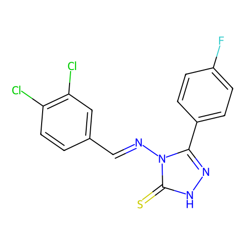 4-((3,4-Dichlorobenzylidene)amino)-5-(4-fluorophenyl)-4H-1,2,4-triazole-3-thiol structure